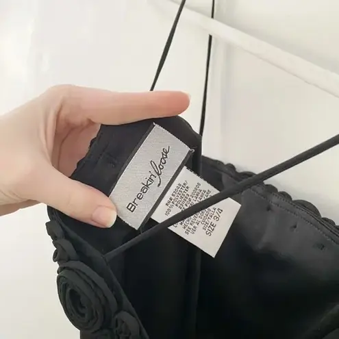 Breakin Loose Vintage Y2K Rosette Appliqué Midi Dress Black Size 3/4