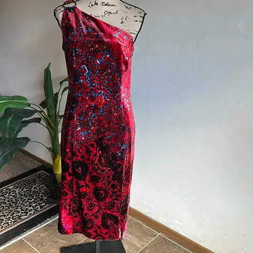 Elie Tahari Carter Velvet Wild Currant Dress Size 8 NWT