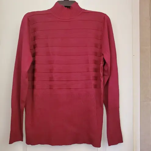 August Silk Mulled Wine Stripe Long Sleeve Turtleneck Medium