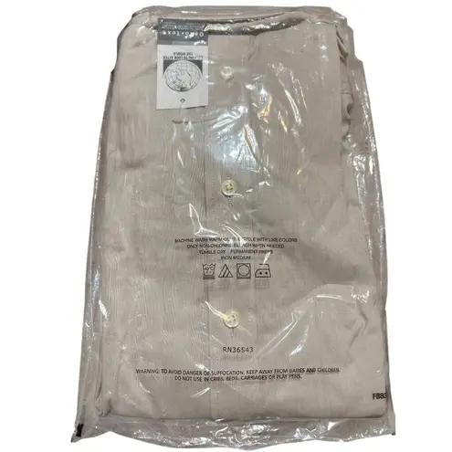 Van Heusen For Her Tan Pinstripe Dress Shirt 13V02 36215 Size XL NEW