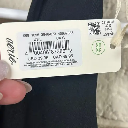 Aerie  Smoothez Black Bodysuit size L NWT