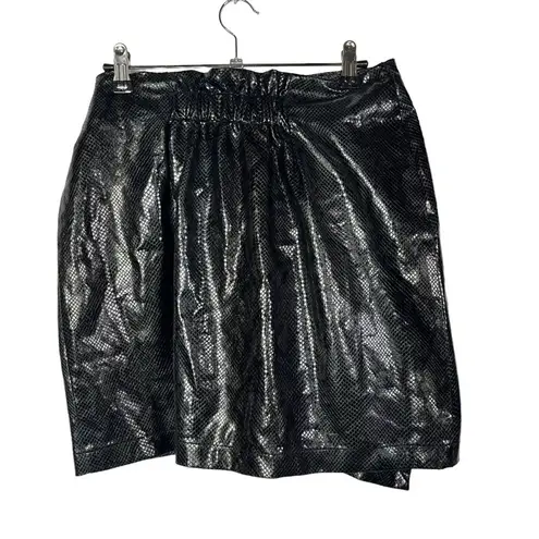 Boutique Leyden Black Snake Bow Wrap Mini Skirt M Size M