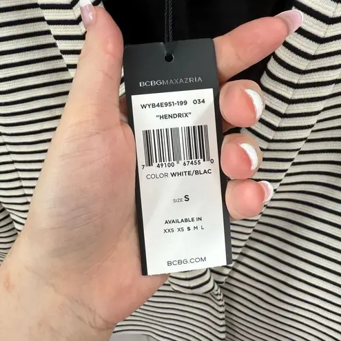 BCBG Women’s Small Black White Striped Hendrix Blazer New