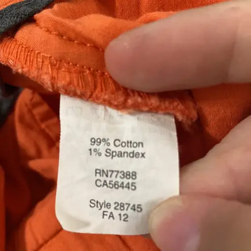 J Crew Factory orange corduroy mini skirt size 00