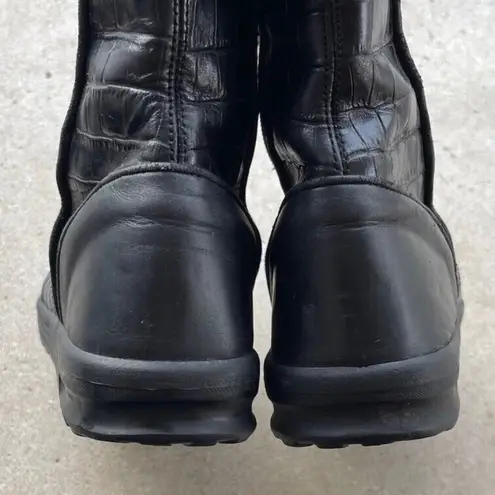 Vintage DC Animal Print 361347 Black Leather Snow Boots Women’s Black Sz 7.5