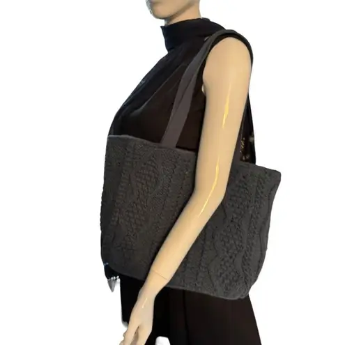 Panache Apparel cHANTEL Knitted Tote Bag 15" x 12" Blue & Gray Cotton & Polyeste