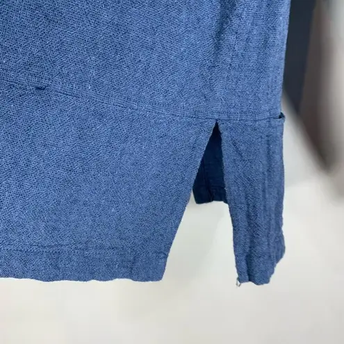 Lagenlook Blue Tunic Jacket Sz Medium