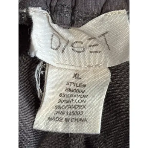 D/SET Active Cargo Pants Elastic/Tie Waist Size XL Pockets Lined Cord Hem Heavy Gray - Image 4