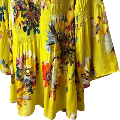 Spense Yellow Floral Babydoll Blouse Boho Peasant Fairycore Ethereal Garden M Size M