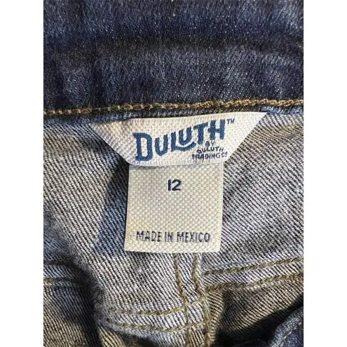 Duluth Women's High Rise Tapered Jeans Size 12 Blue Dark Wash Stretch