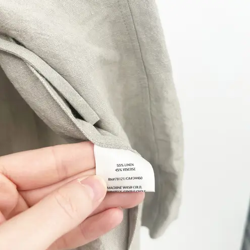 Eileen Fisher  Womens Beachy Italian Linen Blend Tie Front Lightweight Jacket‎ L