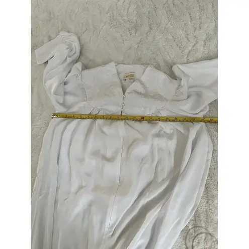 Le Voys Size xs Vintage White Long CHiffon Robe Peignoir Lingerie Nightgown