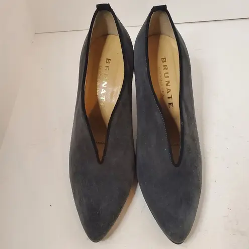 Brunate Dark Grey and Black Suede High Heels Size 38.5