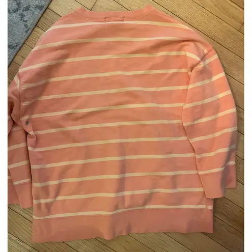 Ralph Lauren  salmon pink striped crew neck sweatshirt size medium women's