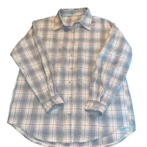 NWOT Women’s Flannel Shirt Sz LgTan And Brown Plaid Flannel Shirt Long Sleeve Tan Size L