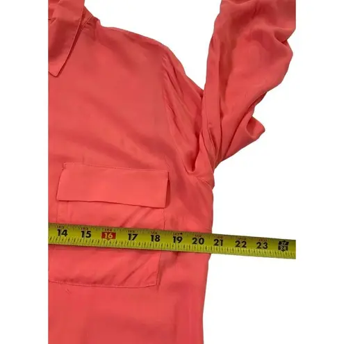 Ana A New Approach Women Size Large Roll Tab Sleeve Peach Shirt 27-136