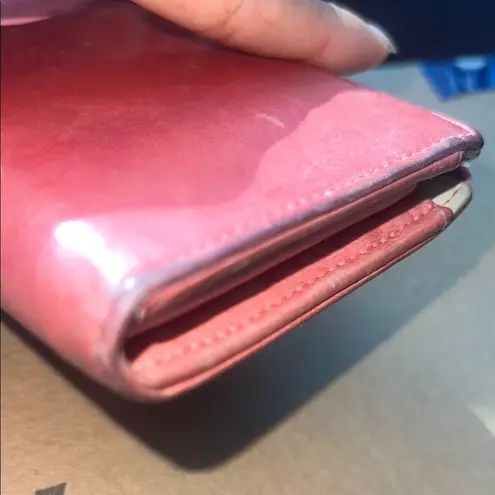 Miu Miu Designer Coral Pink Leather Wallet