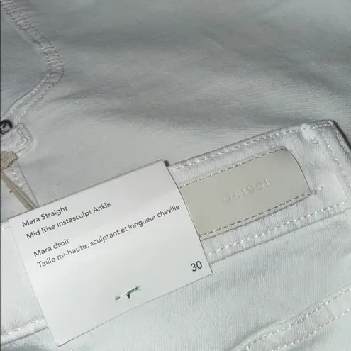 DL1961 NWT $209 Mara Straight Mid Rise Instasculpt Ankle Jeans White SZ-30