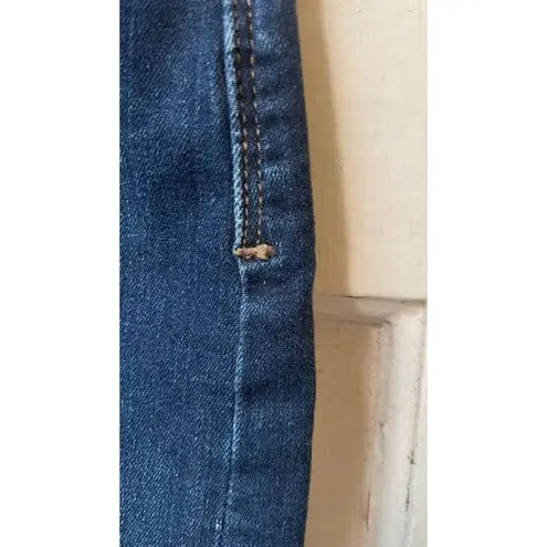 Mavi Jeans Co. Mila dark blue Denim whiskered front Frayed stretch Mini skirt M Size M