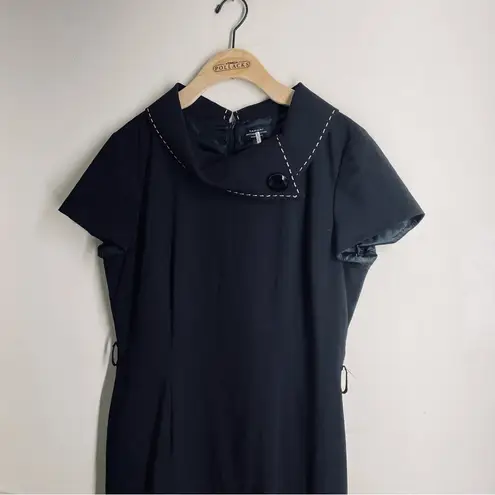 Tahari Arthur Levine Collar Detail Black Dress size 10