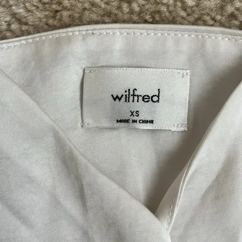 Aritzia Wilfred Cream White Satin Crop Tank Top Adjustable Front Scrunch Tie XS