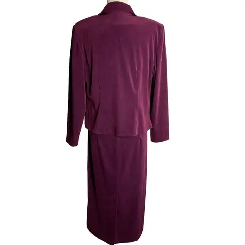 Sag Harbor Vintage 90s Suit Dress 12 Purple Sleeveless Zip Button Up Jacket