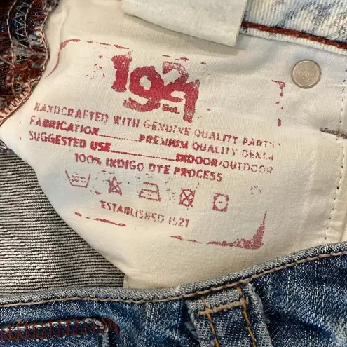 Y2k vintage low rise denim mini skirt 1921 boho festival medium 27 to 28 waist Blue