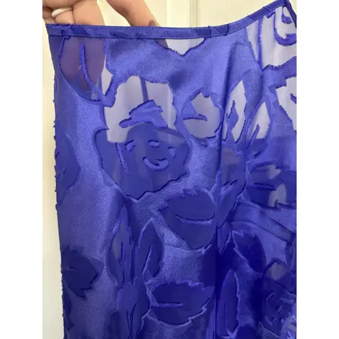 Vtg 90s Inner Most Purple Sheer Floral Slip Dress Size Large Nighty Fairy Grunge