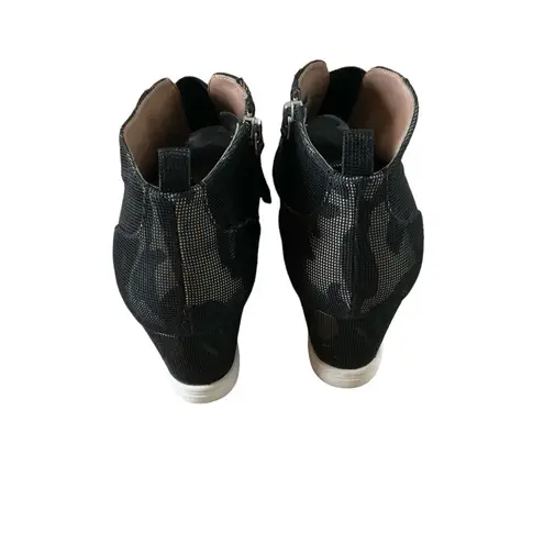 Linea Paolo Felicia wedge sneaker camo black grey size 10 casual shoes