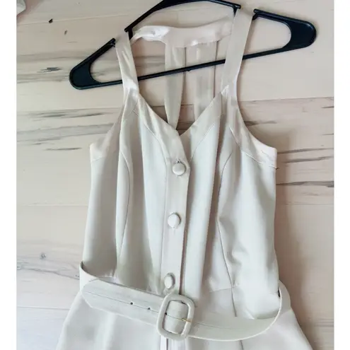 Vintage 90s Beige Nude Formal Jumpsuit Size 6 | Elegant Cocktail Evening