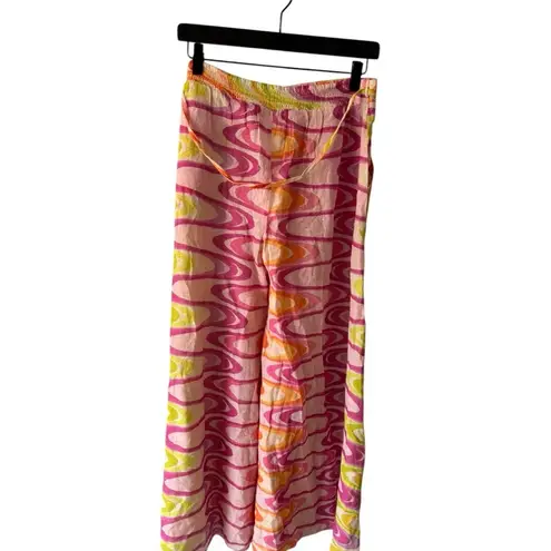Becca New! Whirlpool Chiffon Cover-Up Pants Metallic Pink Beach Vacation