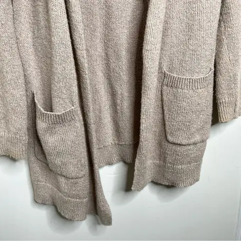 Motherhood Maternity Open Front Cardigan Sweater Large Beige Pockets