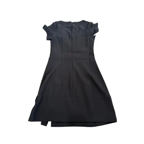 Commense Bows Girly Side Split Cutout Black Stretch Mini Dress XS