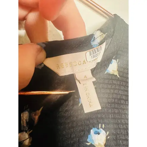 Rebecca Taylor Ghost Flower Floral 100% Silk Mini Dress Size 4