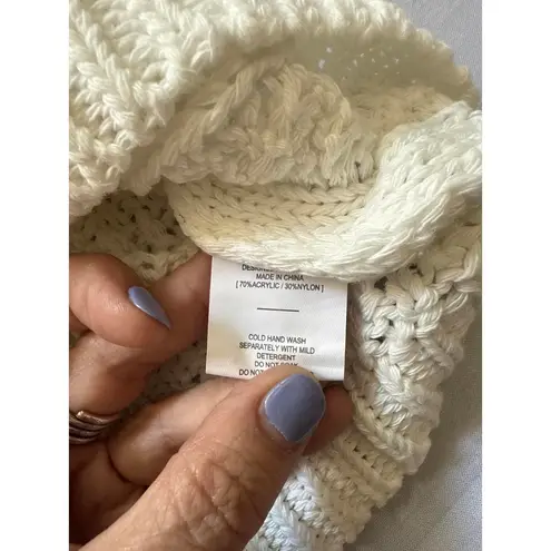 Petal + Pup Women's Cream Cable Knit Turtleneck Sweater L/XL White Size L