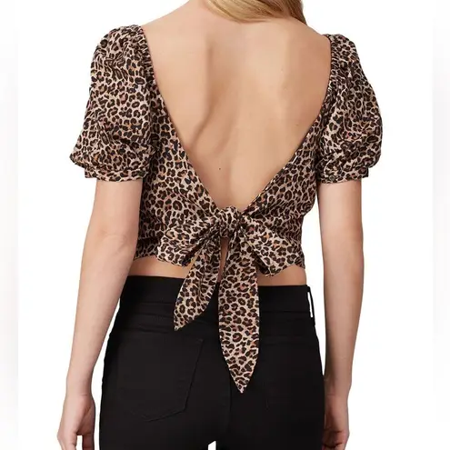 Marissa Webb leopard Diane canvas print wrap crop top size M Brown Size M