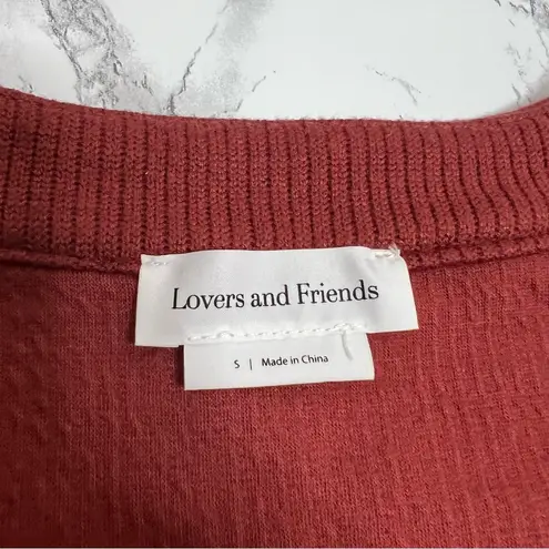 Lovers + Friends  adella Cardigan sweater cropped burnt orange rust sz S revolve