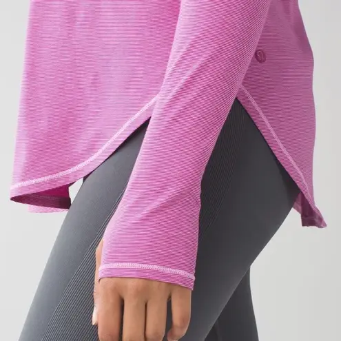 Lululemon  Yogini 5 Year Long Sleeve Tee Pink Stripe