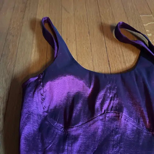House of Harlow Eggplant Wine Satin Shimmer Cropped Bustier Top, Size M, NWOT