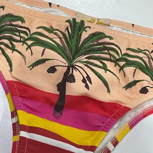 NEW Salinas M Runway Triangle Bikini Set MultiColor Palm Coconut Swim Top Bottom Blue Size M