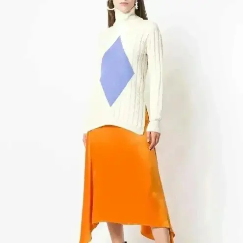 Tory Burch  Nel Turtleneck Sweater Diamond Intarsia Runway Size Large