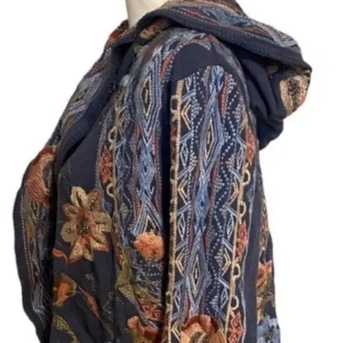 Johnny Was metallic thread Syelles Embroidered
Hoodie Jacket Indigo NWT RARE
