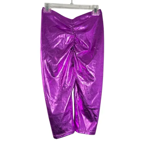 SKIMS Women's Metallic Swim V Waist Pants In Dragonfruit Size Medium NWT