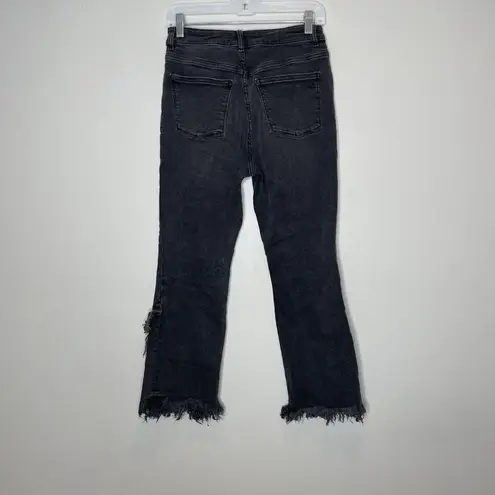 DL1961  Wallace High Rise Cropped Flare Booth Washed Black Size 27