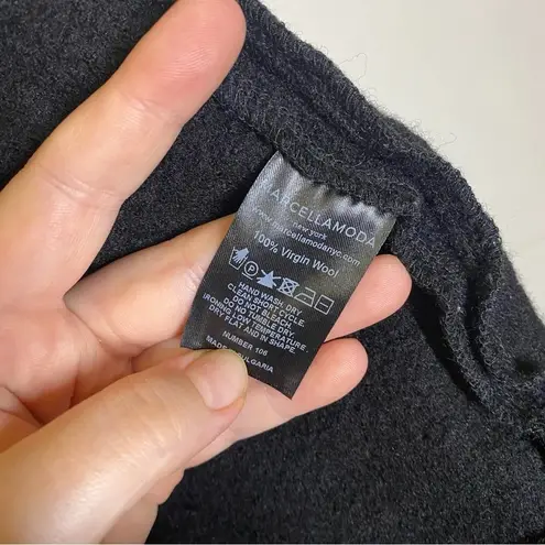 Marcellamoda 100% Virgin Wool Asymmetrical Zip Jacket Black Size XS