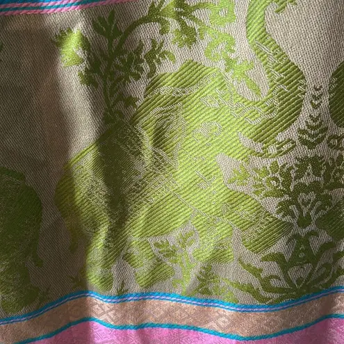 Pashmina Bright and Fun Elephant scarf wrap - 100% Cashmere