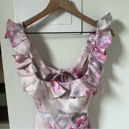 Zimmermann NWT Crush Frill Mini Dress in Pink Floral