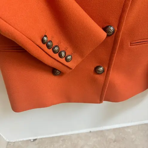 Anne Klein  Orange Double Breasted Blazer Peacoat Womens Size M Jacket