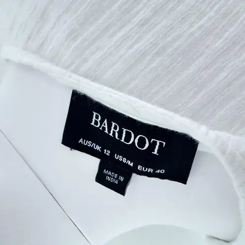 Bardot White Textured Ruffle Mini Dress – Size US 8 / AUS 12 / EUR 40