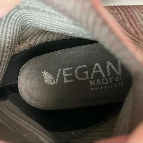 Naot Bootie Boot Sock Koretake Knit Vegan Comfort Stone Brown Melange Burgundy Red Size 10